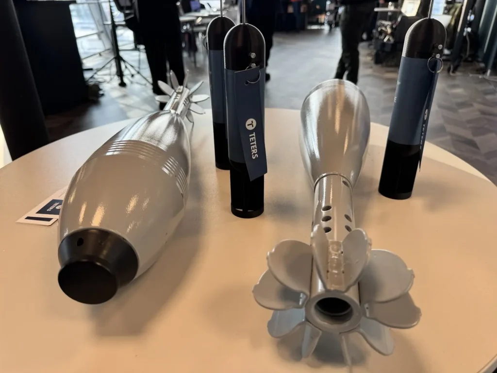 TETERS RX-30 shaped charge system and EOD components displayed at Latvian National Armed Forces Industry Day 2026 in Riga